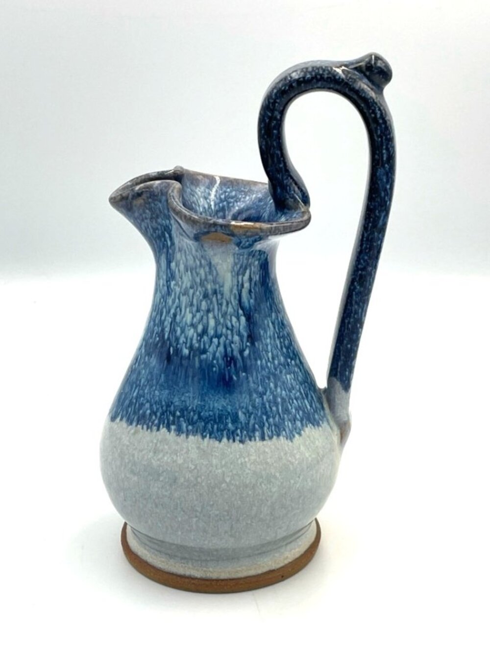 Alewine Pottery Pitcher Studio Art Pottery 2010 Blue Handcrafted 7.5" H